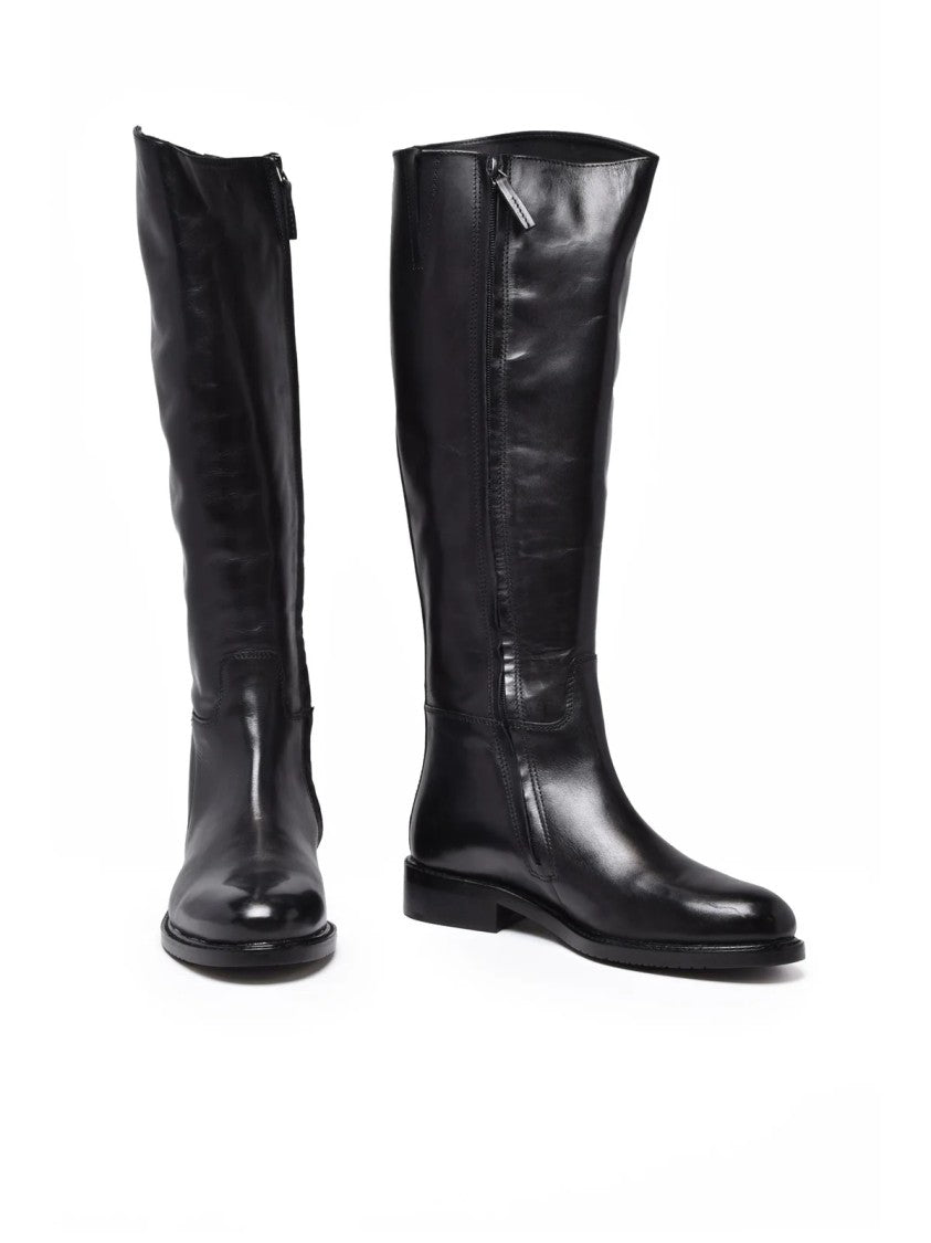 Metisse Black Leather Boots