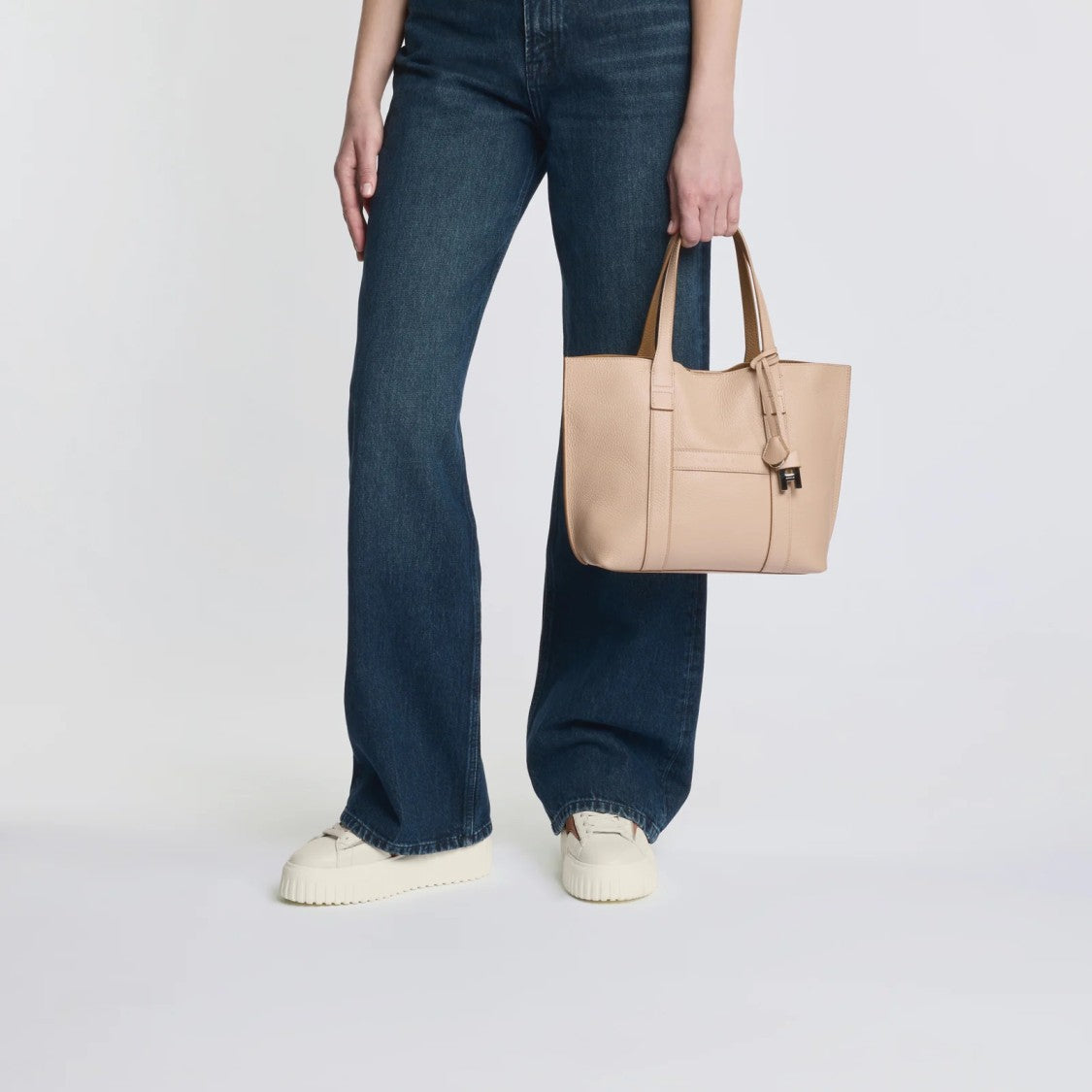 Hogan H-Stripes Lace-Up Sneakers In Calfskin And Sheepskin