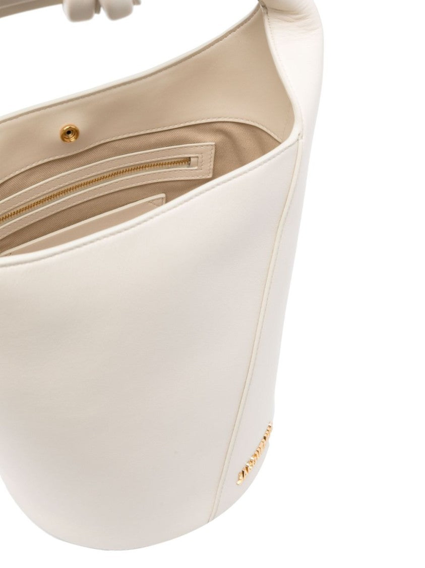 Jacquemus Ivory White Grained Calf Leather Structured Bag