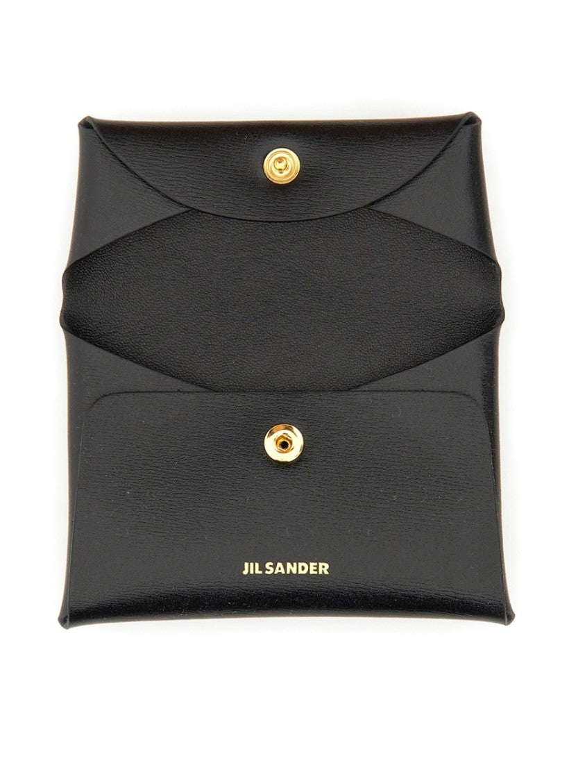 Jil Sander Minimalist Black Wallet With Embossed Logo