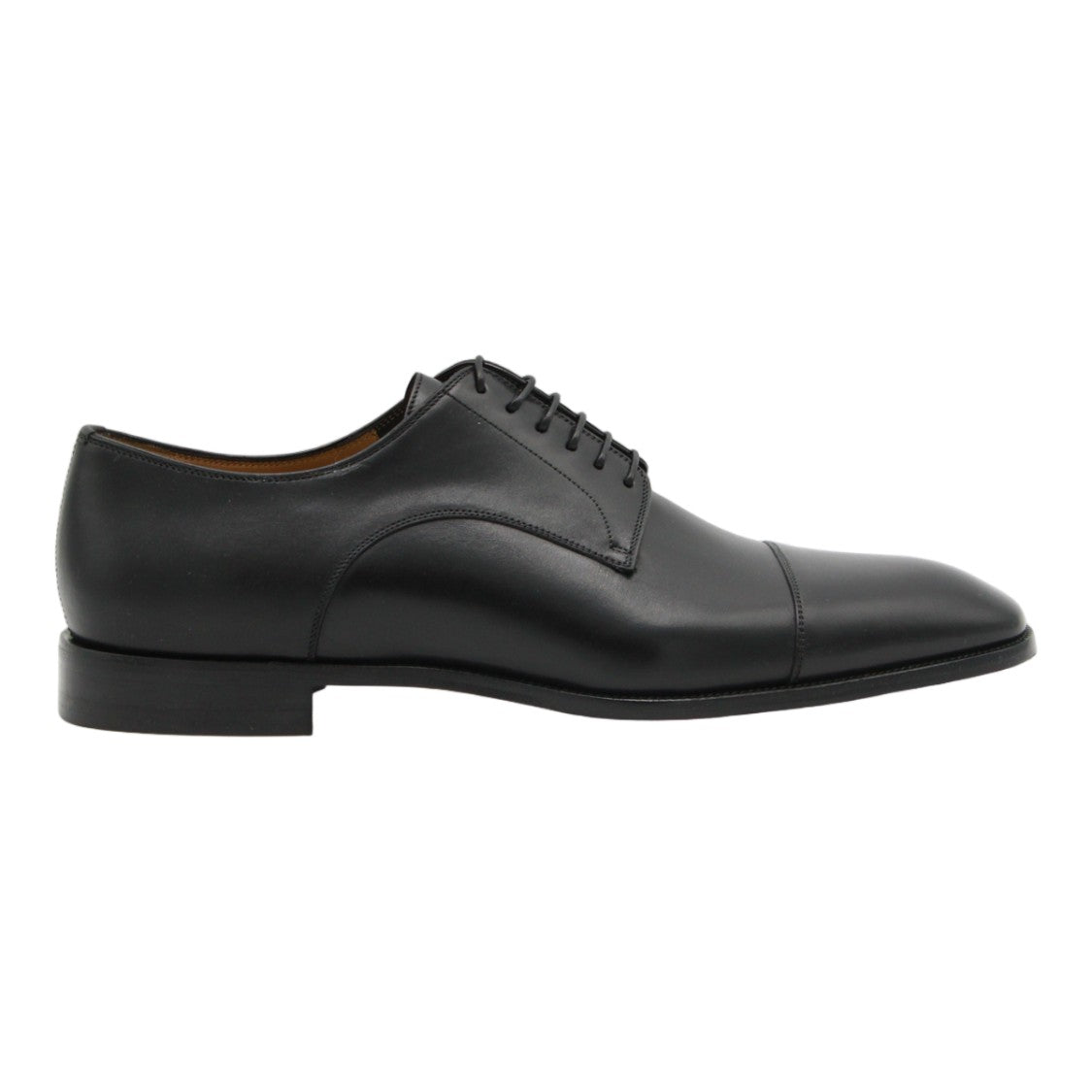 Christian Louboutin Polished Leather Flat Shoes With Cap Toe