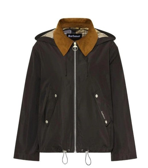 Barbour Waterproof Jacket With Contrasting Corduroy Collar