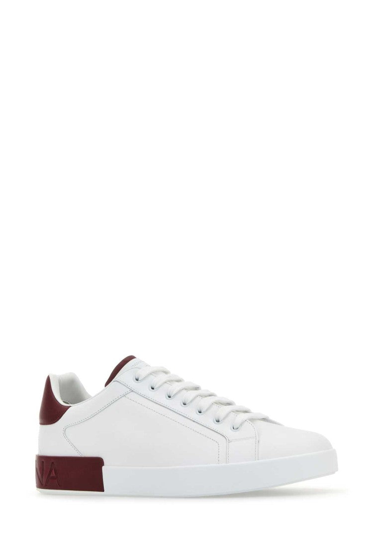 Dolce & Gabbana White Leather Portofino Sneakers