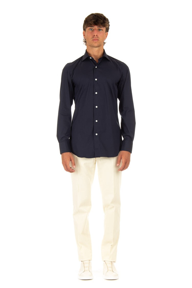 Finamore Stretch Poplin Tailored Shirt Milano Line