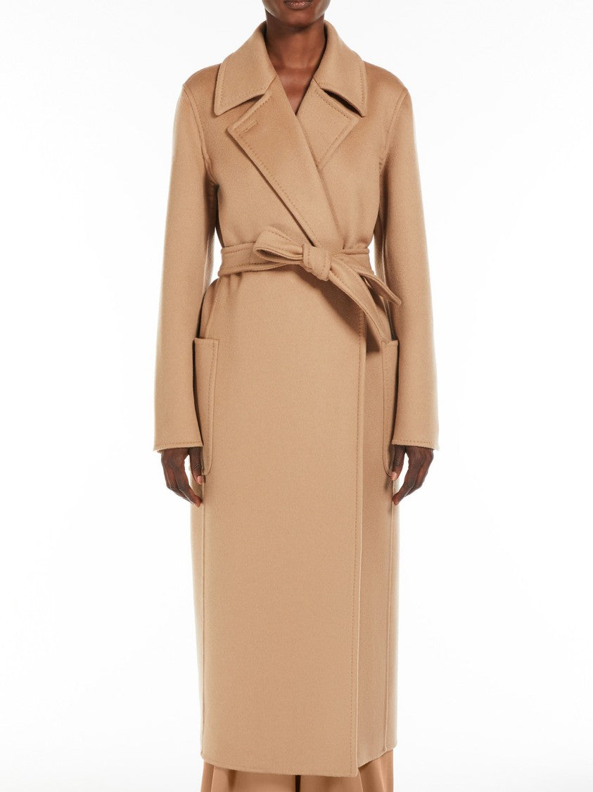 Max Mara Knee-Length Cashmere Coat With Classic Lapel