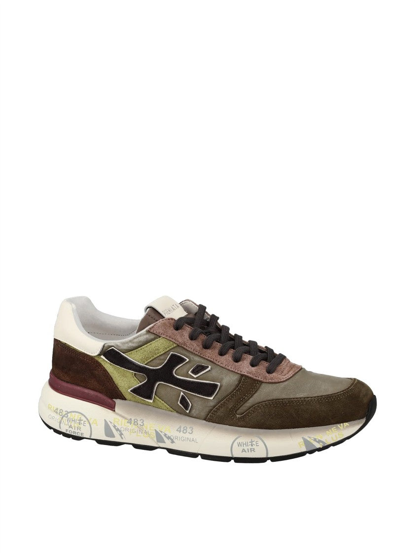 Premiata Earthy Tone Low-Top Suede Fabric Sneakers