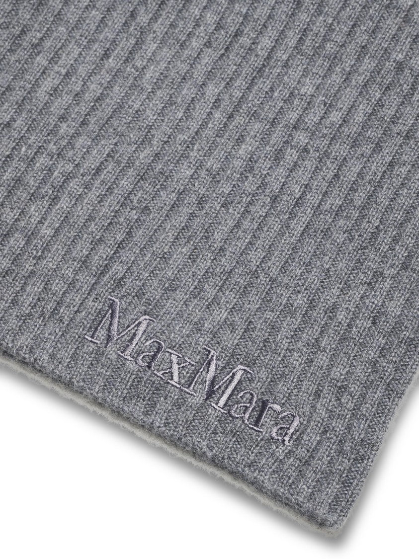 Max Mara Light Grey Cashmere Hat With Classic Rounded Shape