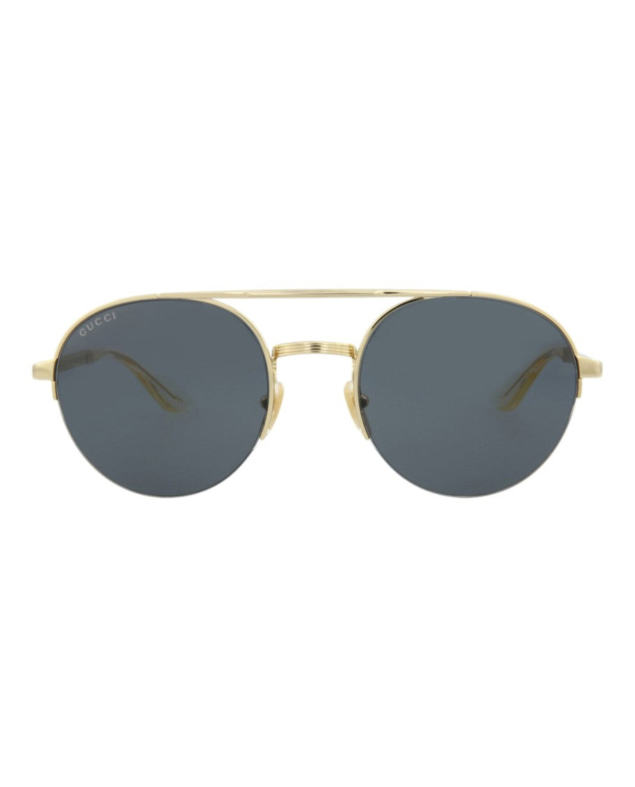Gucci Round-Frame Metal Sunglasses