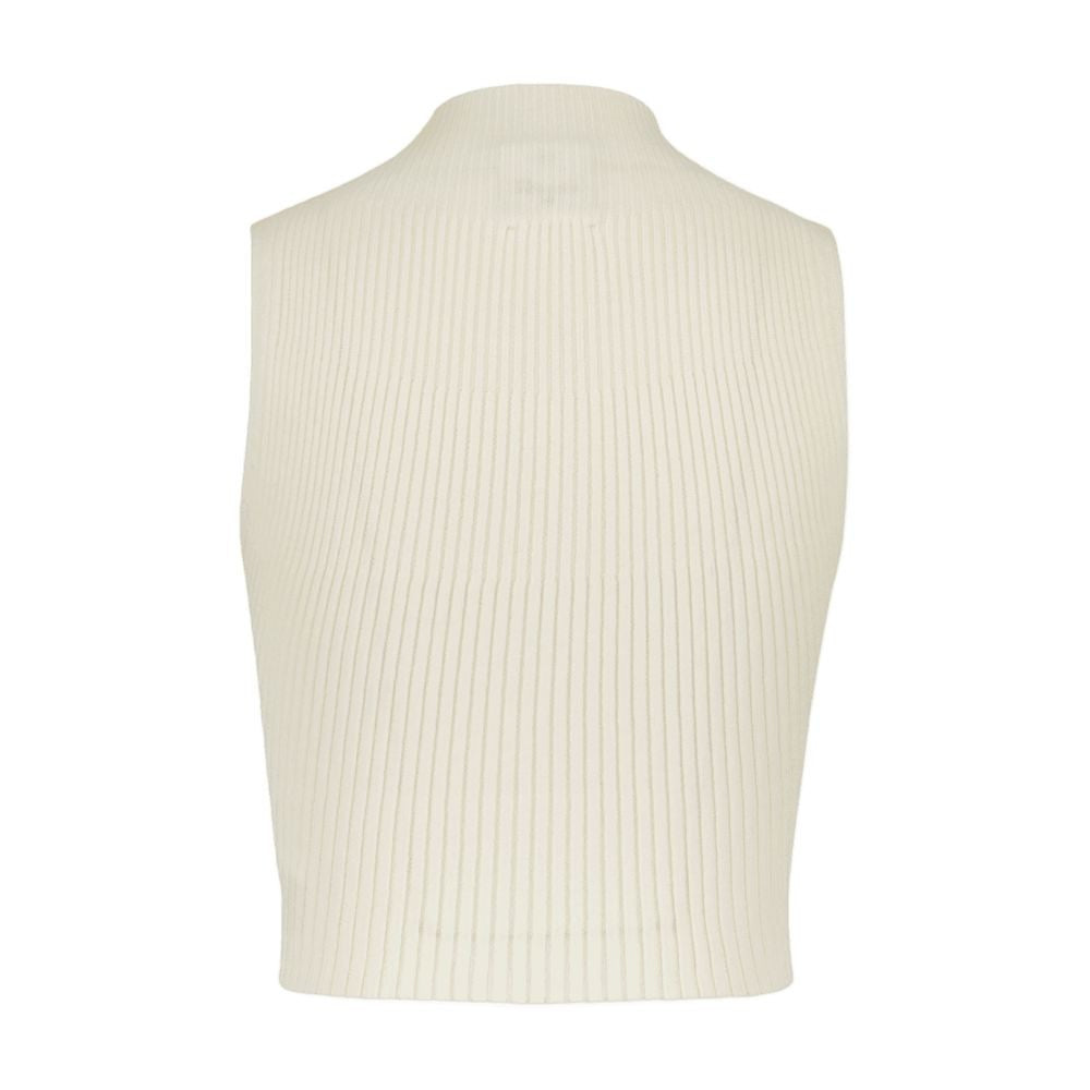 Courrèges Mockneck T-Shirt - Cotton - White
