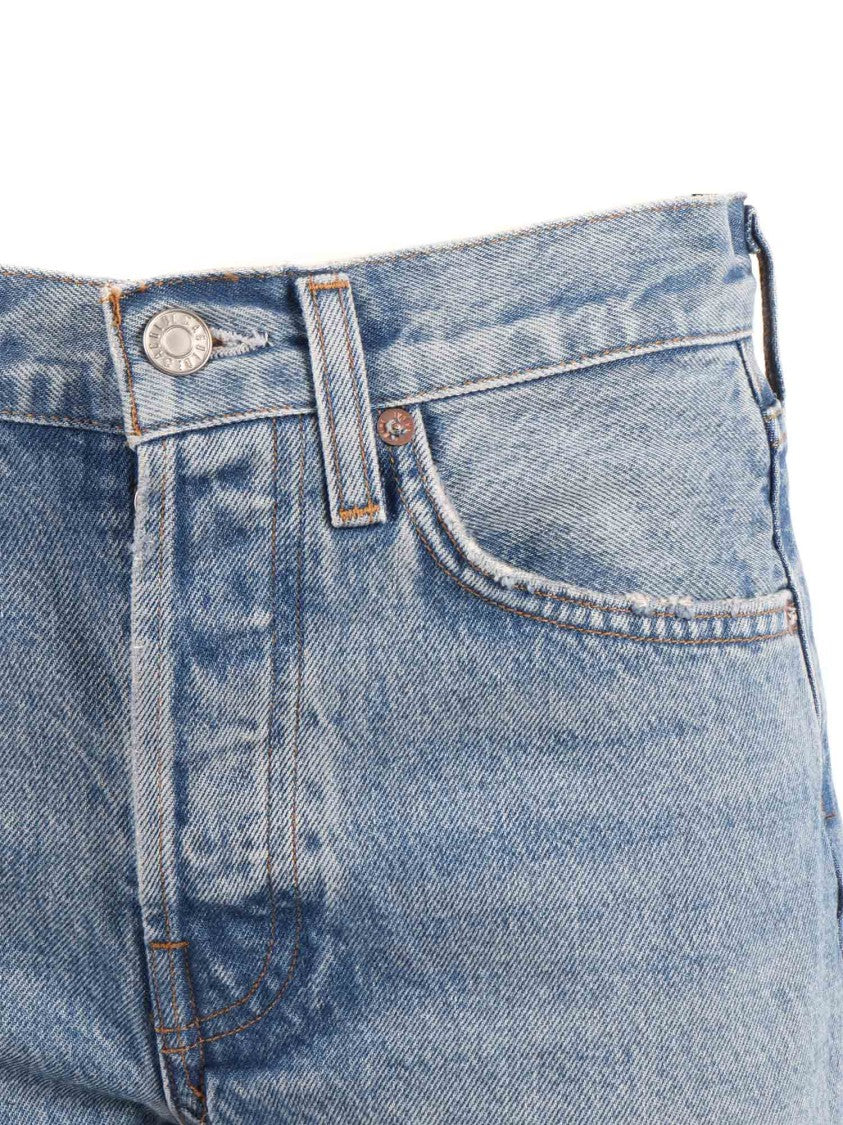 Agolde Parker Frayed Loose Denim Shorts