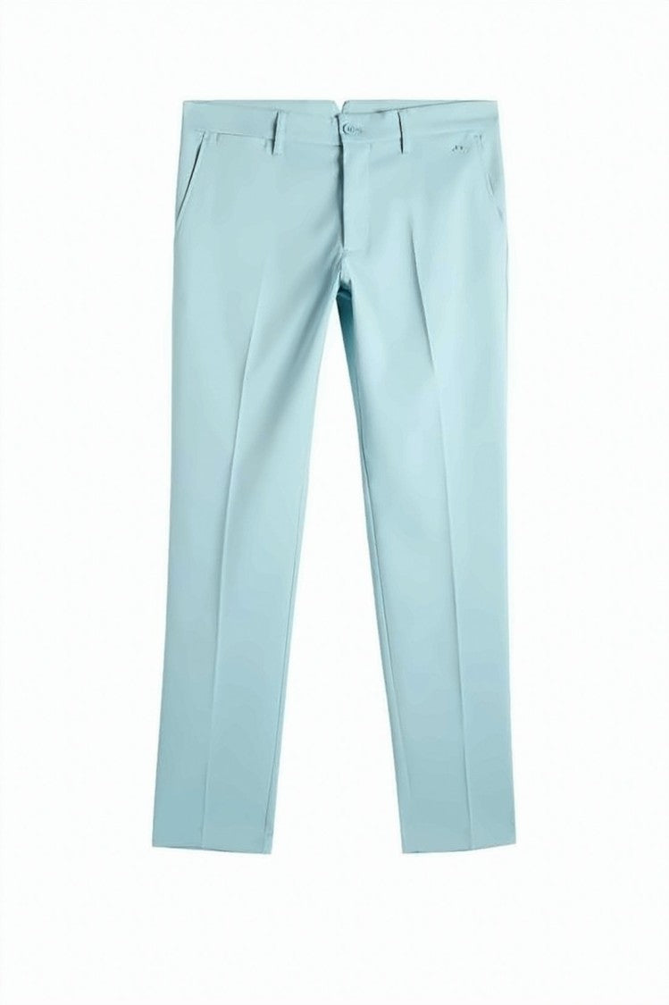 J Lindeberg Tailored Blue Straight Pants With Classic Waistband
