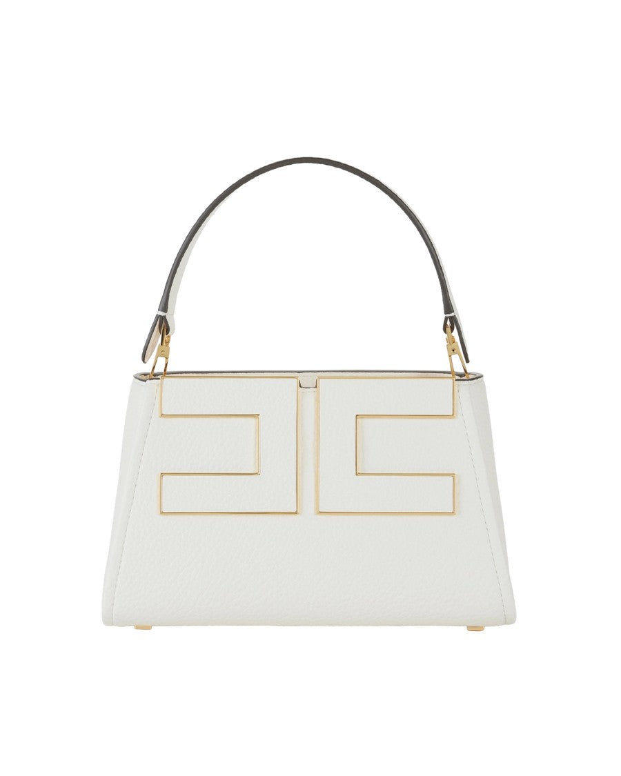 Elisabetta Franchi Textured Handbag With Gold-Tone Metal Accents And Signature Logo