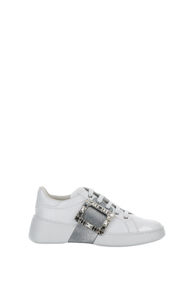 Roger Vivier Classic White Low-Top Sneakers With Design