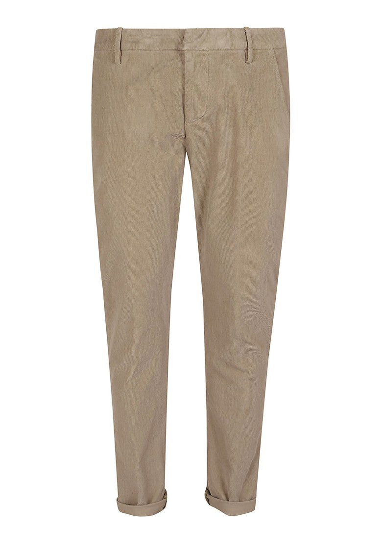 Dondup Low-Rise Slim Fit Cuffed Trousers In Fine Corduroy