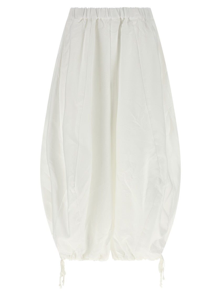 Comme Des Garçons Extra Wide Leg Crumpled Twill Pants With Drawstring Waist