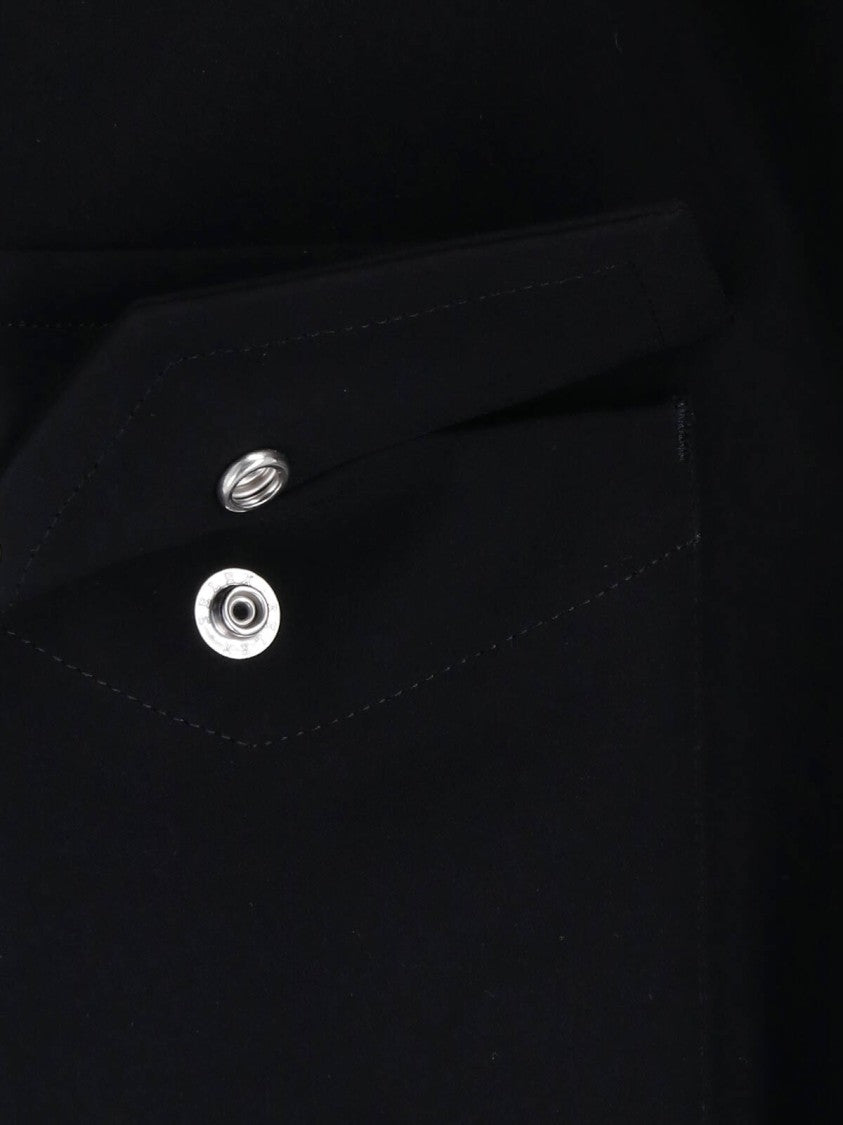 Sacai Maxi Shirt In Black And White Crepe Satin