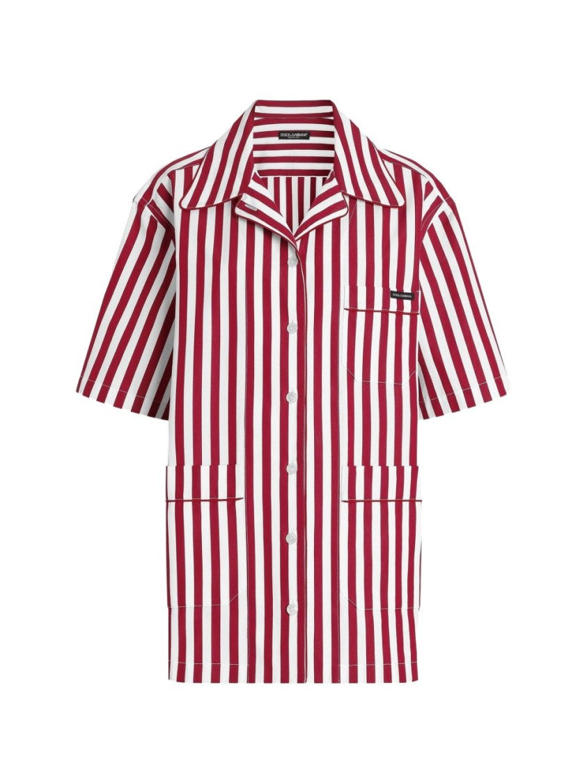 Dolce & Gabbana Striped Cotton Extra Oversized Shirt