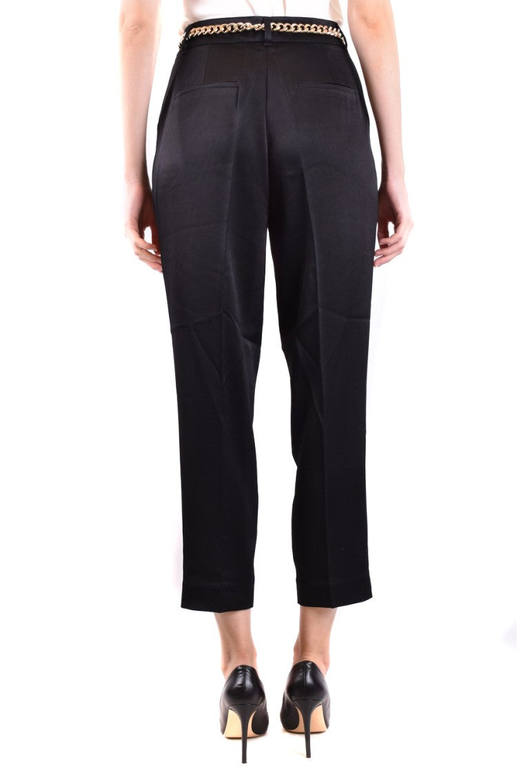 Michael Kors Black Tailored Pleated Chain Belt Trousers