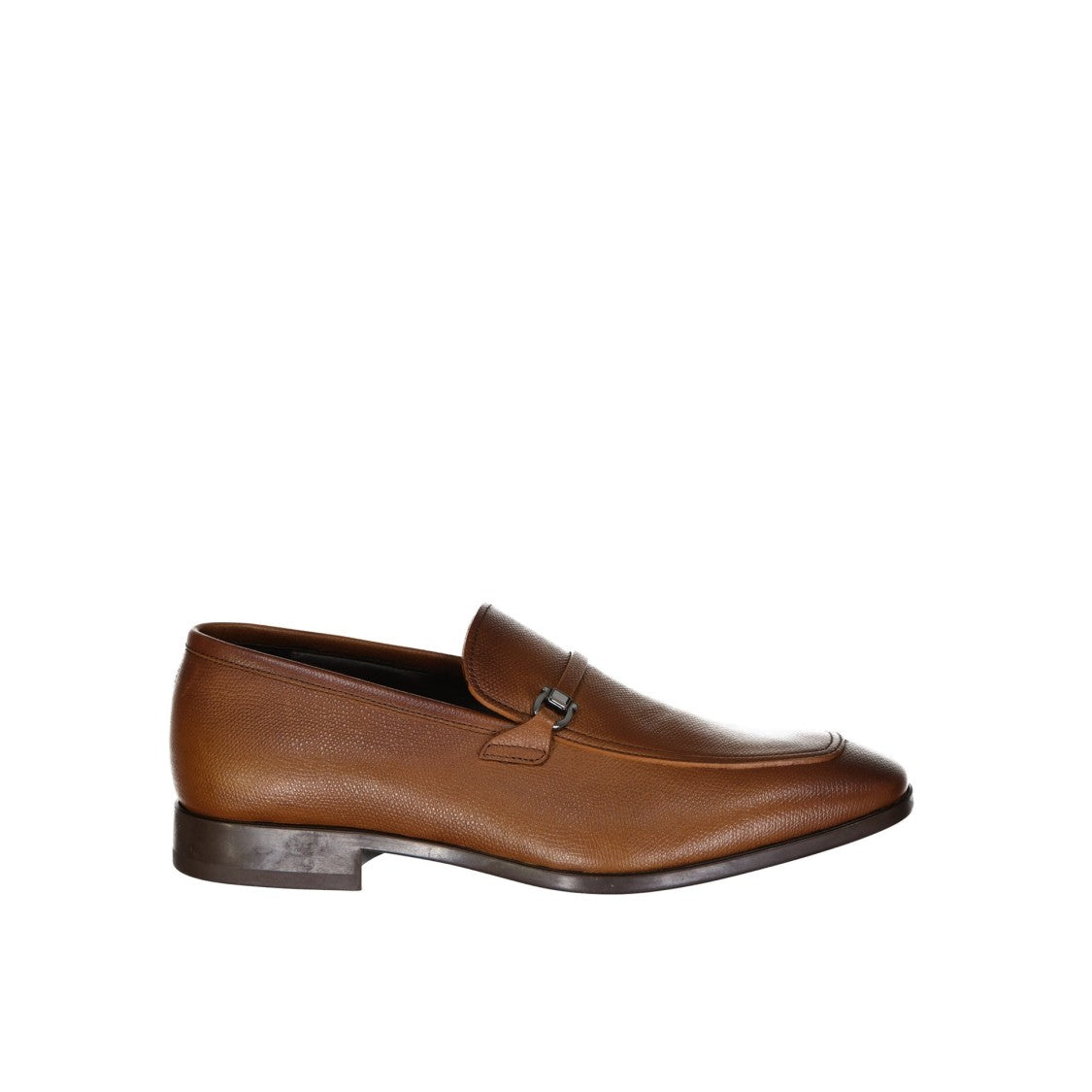 Salvatore Ferragamo Charme Leather Loafers With Round Toe And Textured Finish