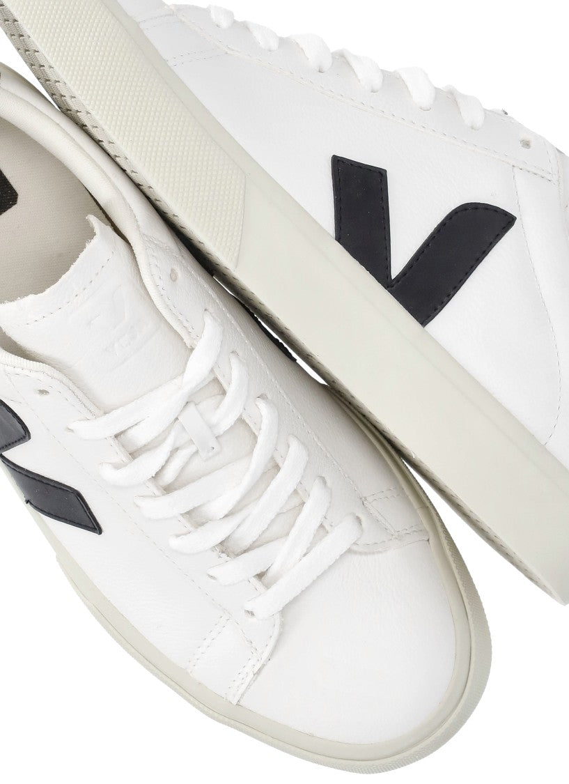Veja Ivory White Leather V Logo Sneakers