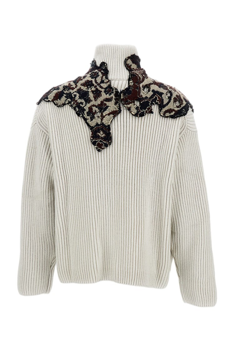 Durazzi Milano Ribbed Weave Wool Bomber Jacket With High Neck And Decorative Appliqués