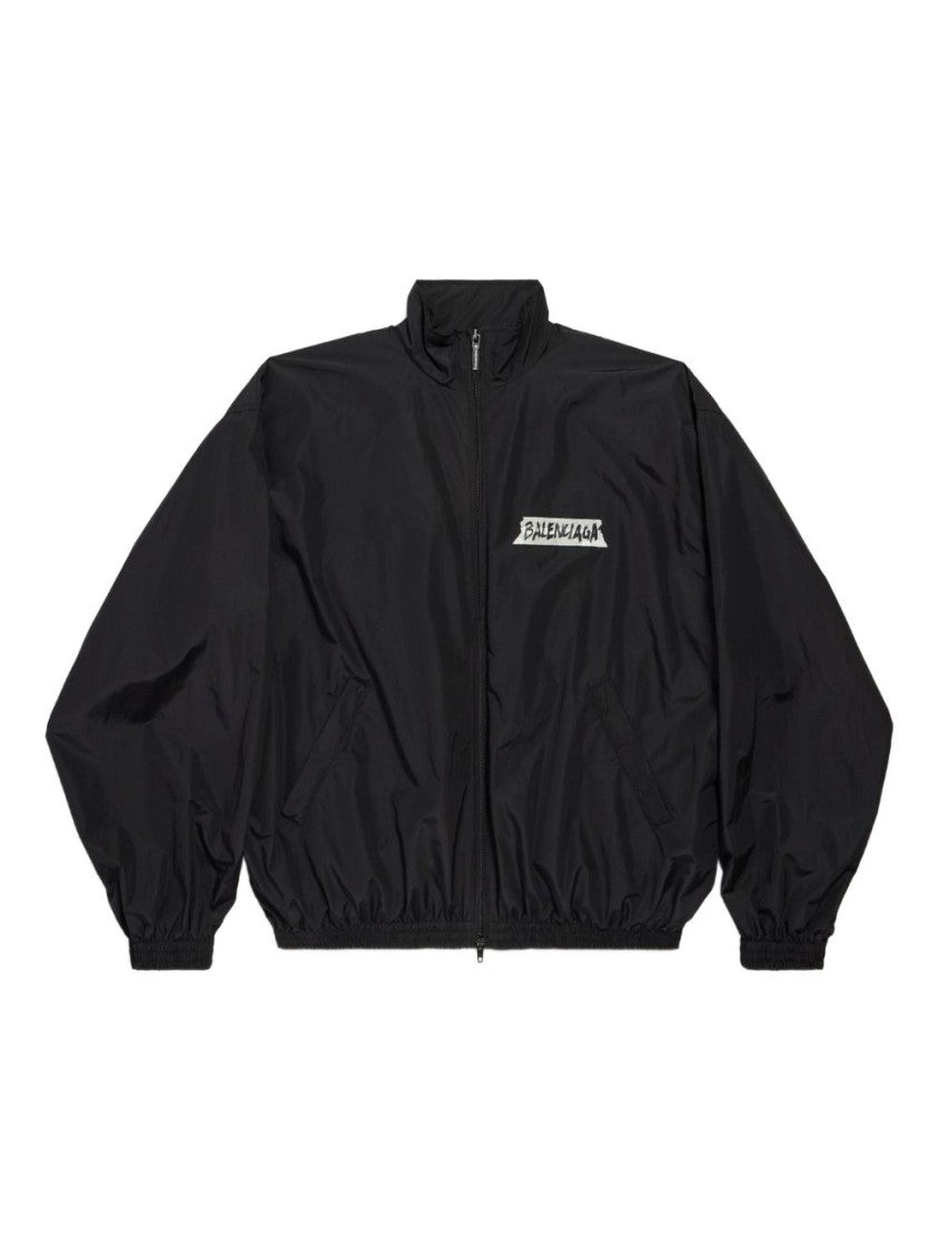 Balenciaga Oversized High Collar Jacket With Distinctive Logo
