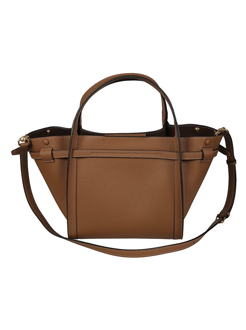 Tod's Small Tim Trapezoidal Brown Calfskin Tote Bag