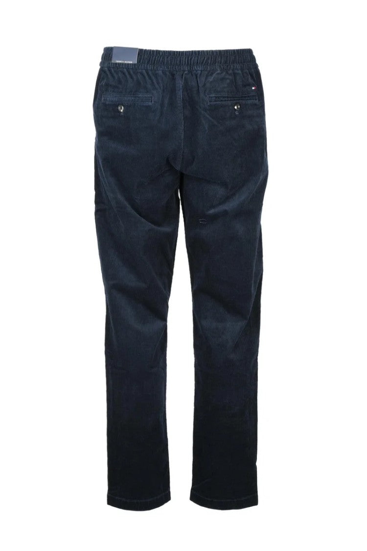 Tommy Hilfiger Velvet-Finish Wide Leg Chino Pants With Elasticated Waistband