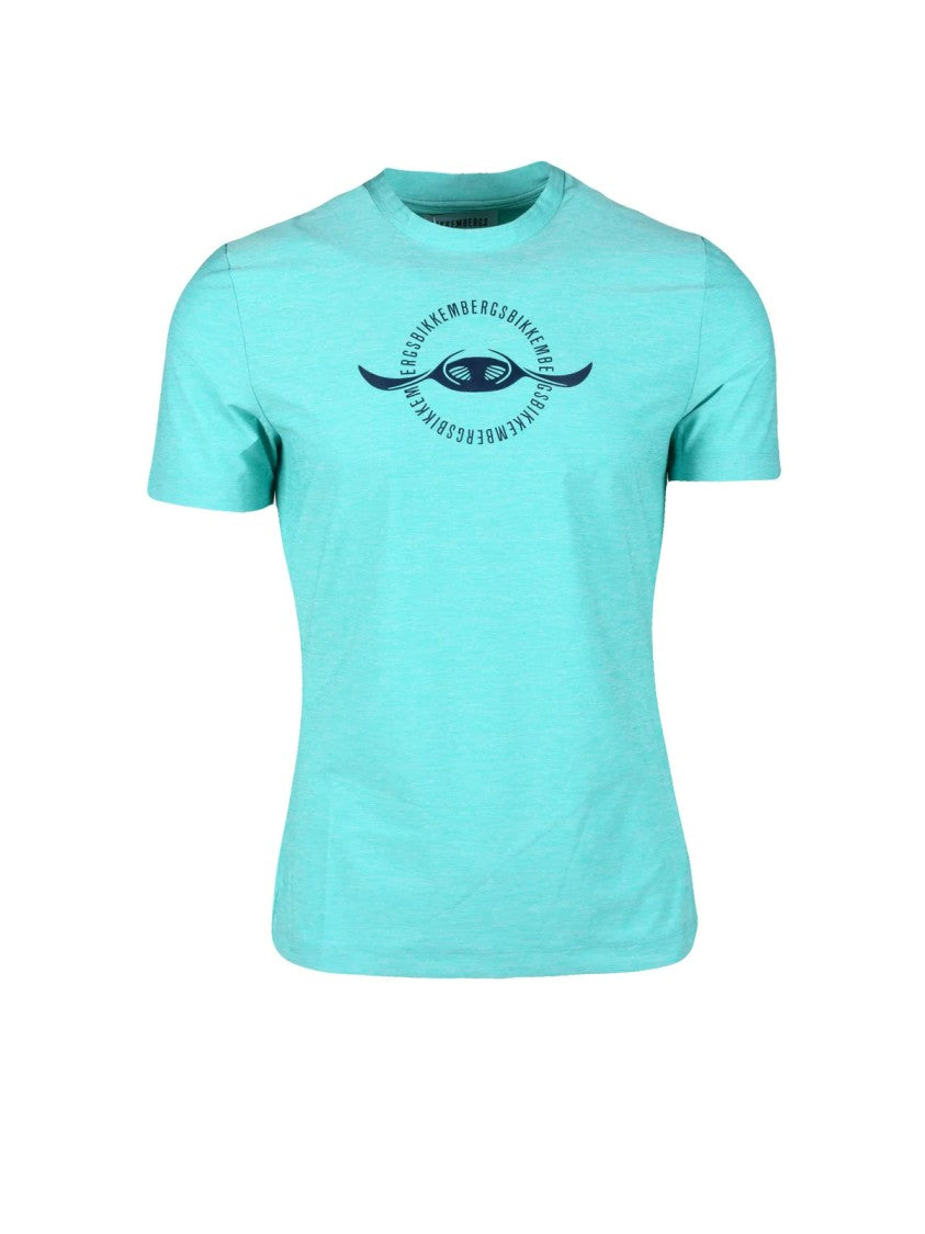 Bikkembergs Aqua Green Technical T-Shirt With Performance Fabric