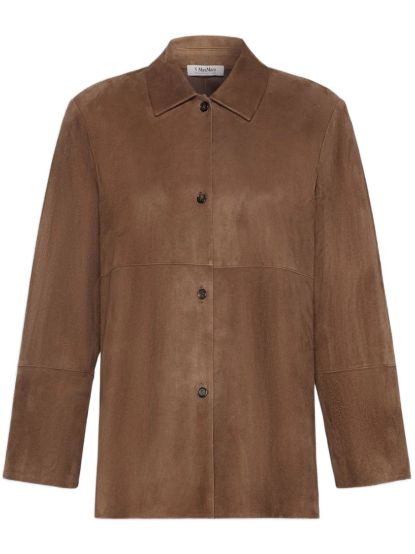 Max Mara Brown Smmgocce Suede Boxy Jacket