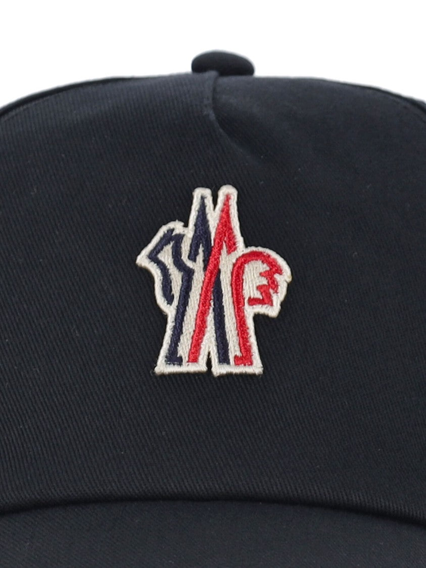 Moncler Grenoble Black Cotton Curved Visor Baseball Cap