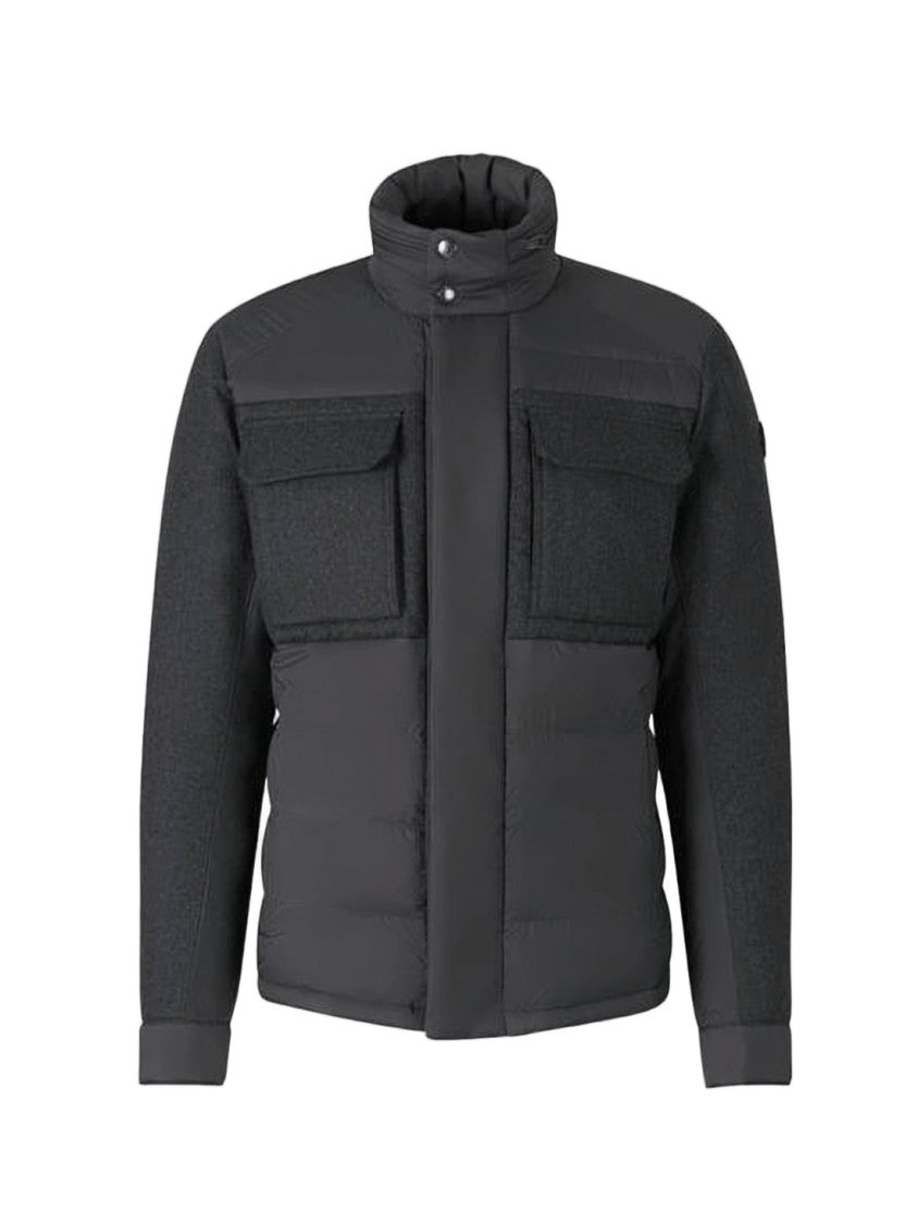 Moncler Quilted Down Jacket With Textured Sleeves