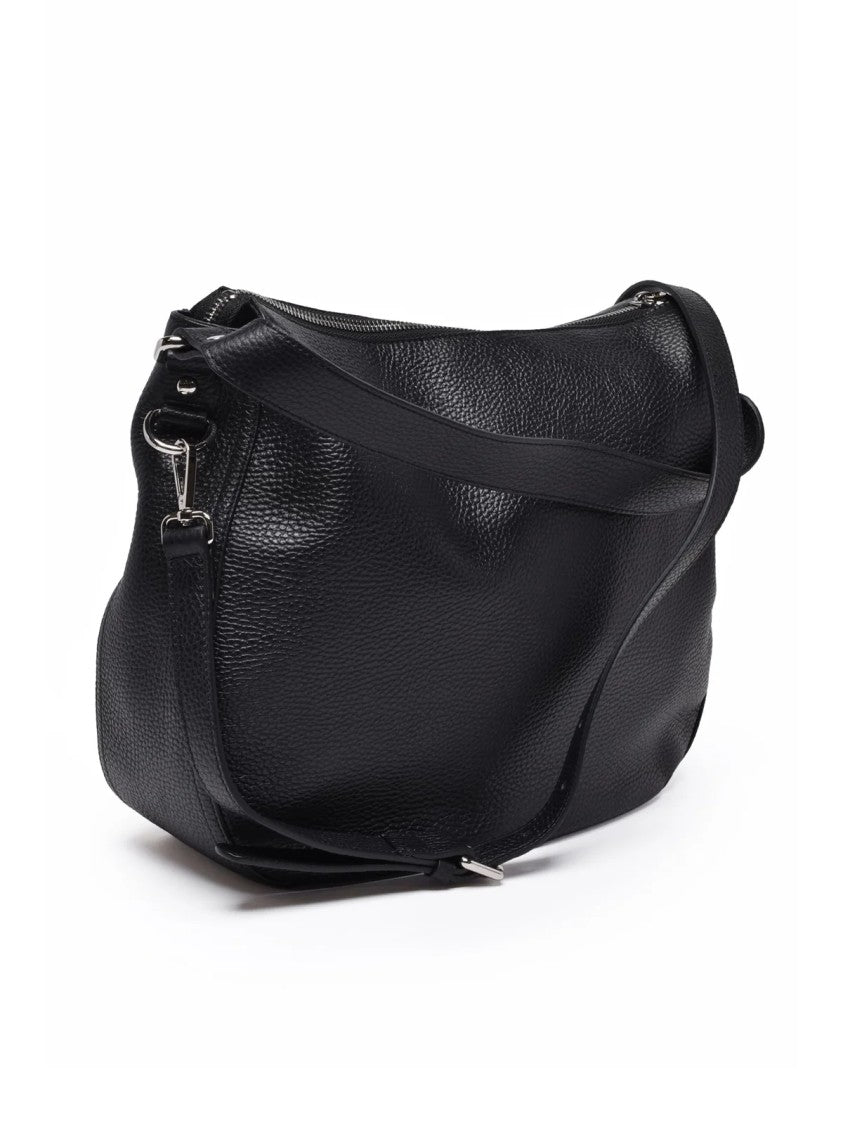 Ermanno Firenze Black Leather Hobo Bag