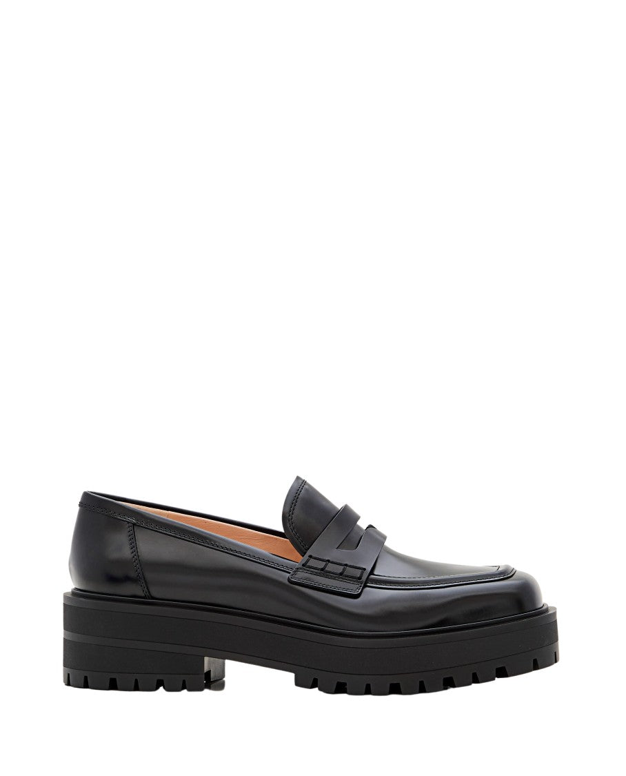 Gianvito Rossi Patent Leather Loafers With Chunky Rubber Platform Sole