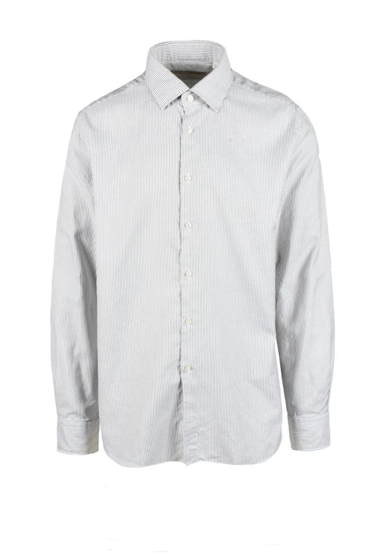 Baturo White Striped Cotton-Blend Shirt