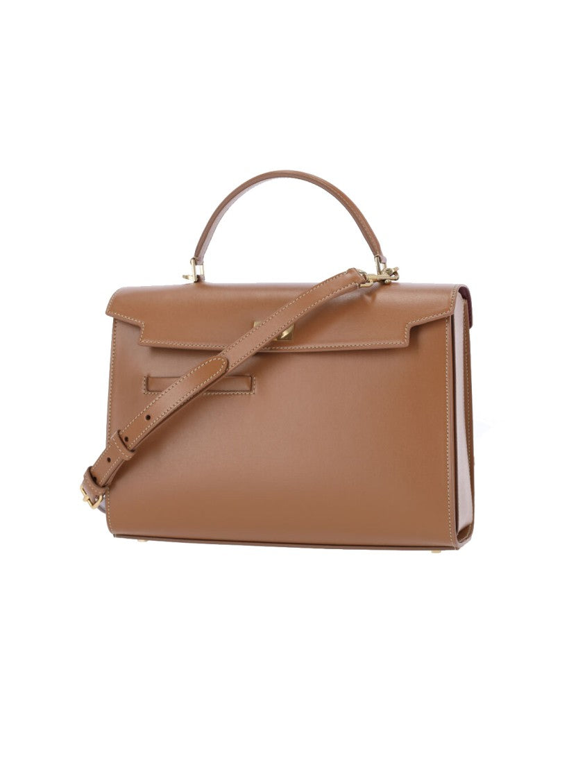 Anya Hindmarch Brown Mortimer Flap Leather Handbag