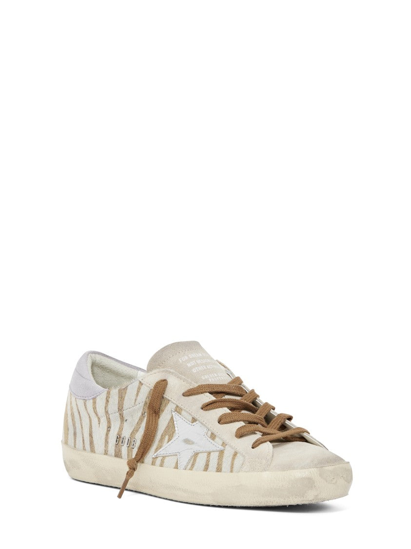 Golden Goose Zebra-Pattern Sneakers With Suede Accents
