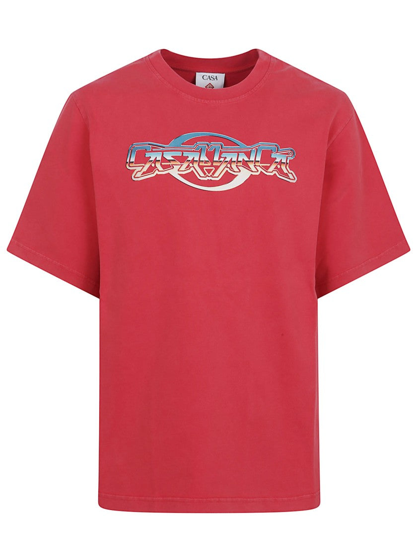 Casablanca Chrome Text Printed Oversized T-Shirt