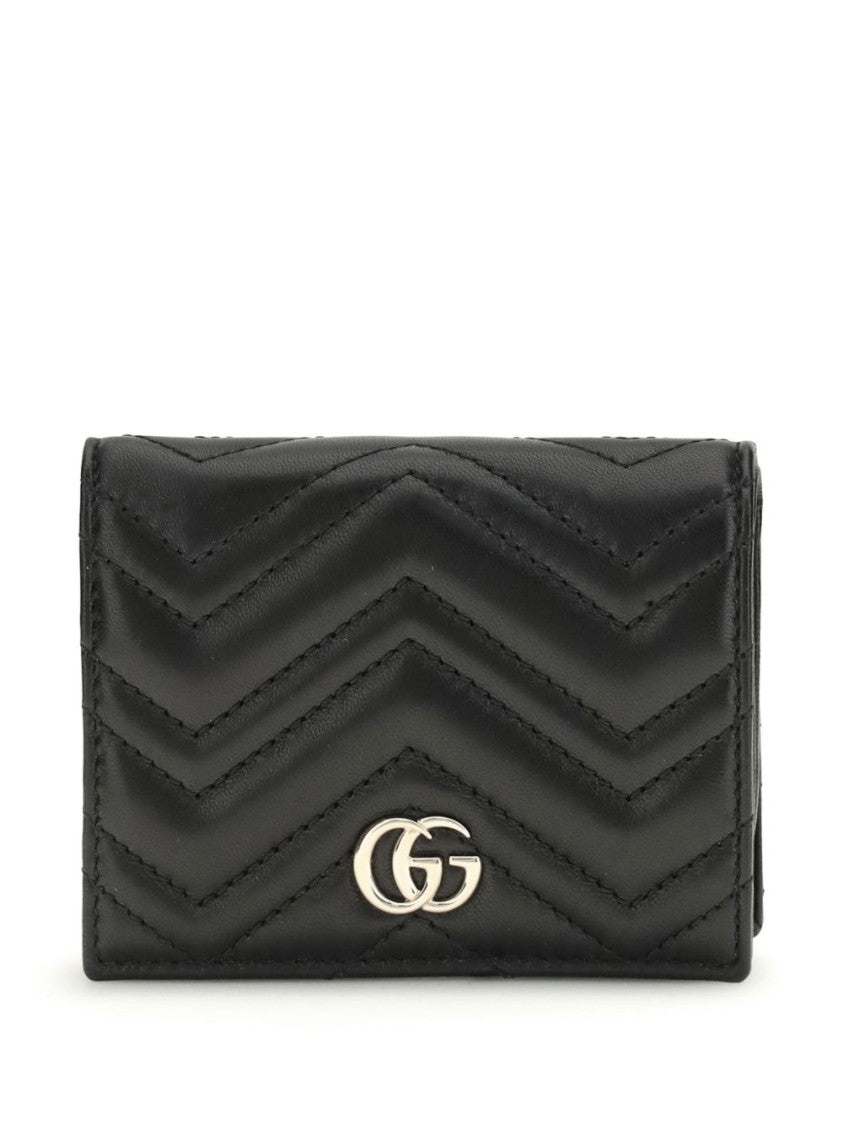 Gucci Black Chevron-Quilted Lamb Leather Wallet