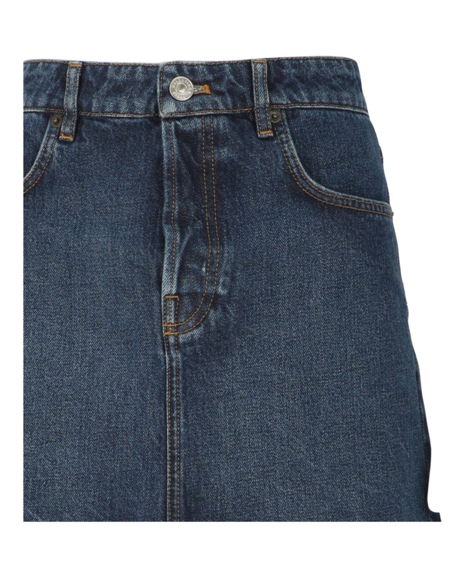 Balenciaga Low Rise Denim Mini Skirt