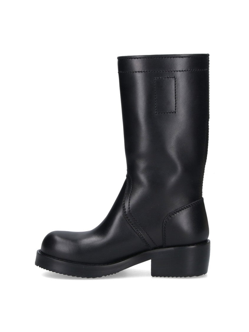 Dries Van Noten Leather Boots – Black