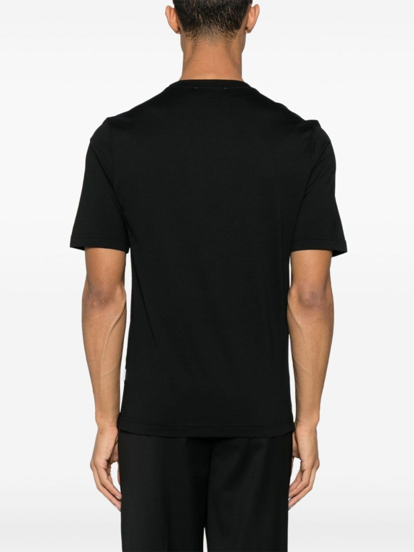 Lardini Black T-Shirt With Classic Crew Neckline