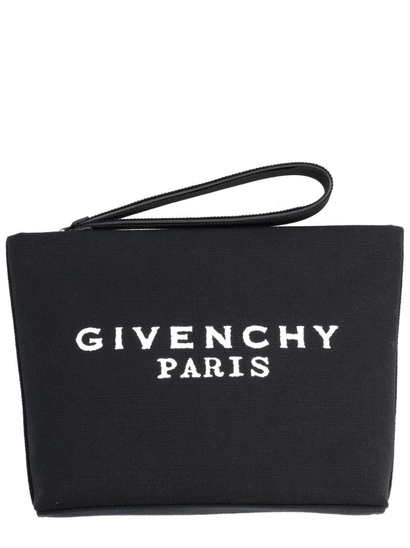 Givenchy Logo Cotton-Linen Minimalist Clutch