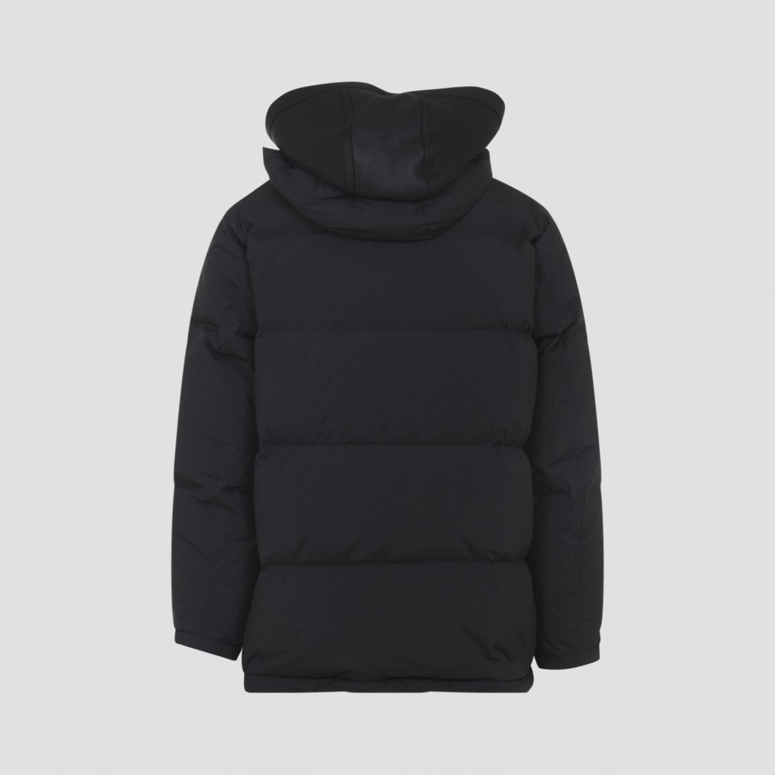 Yves Salomon Padded Black Down Jacket With High Collar And Concealed Zip