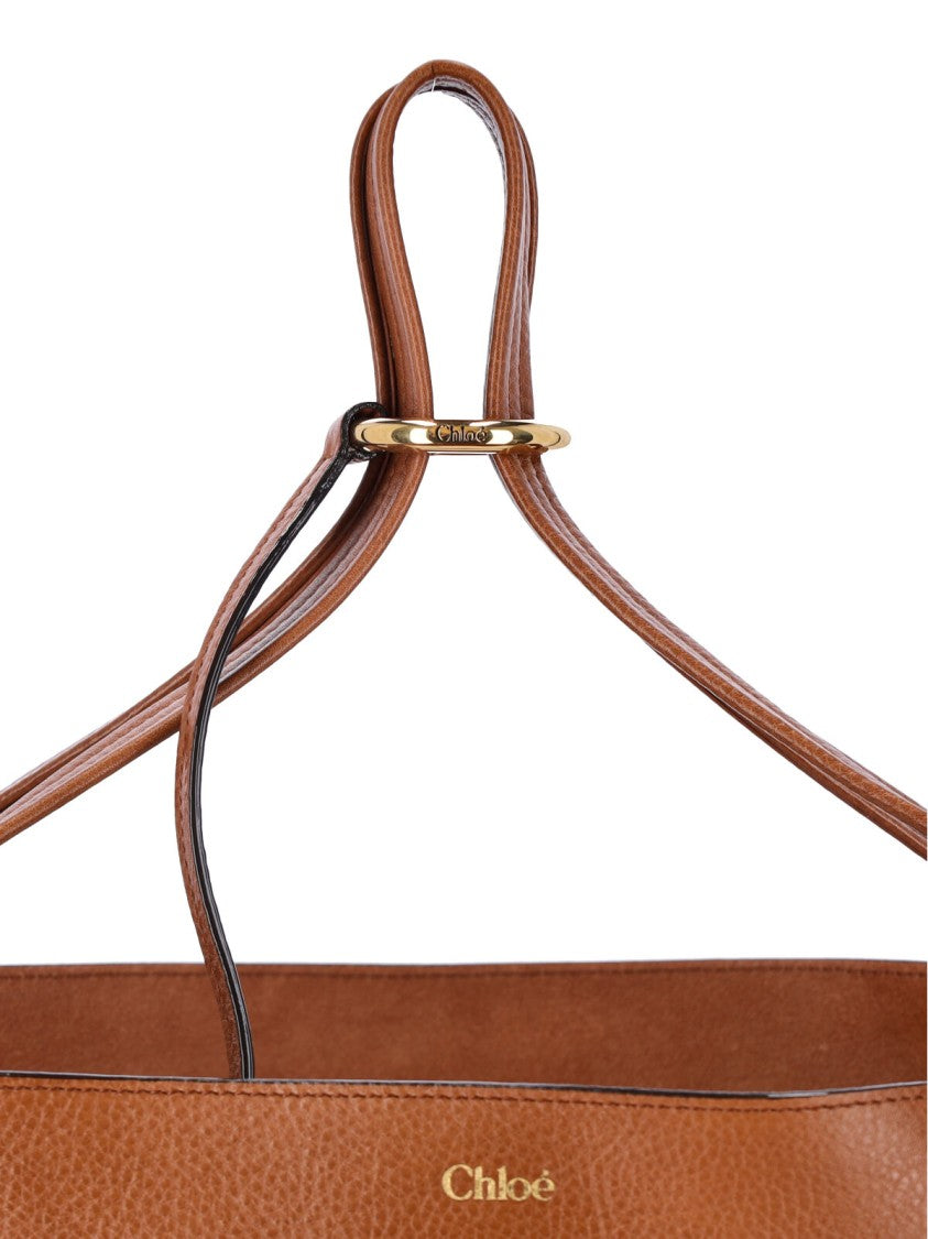 Chloé Brown Spin Large Calfskin Tote Bag