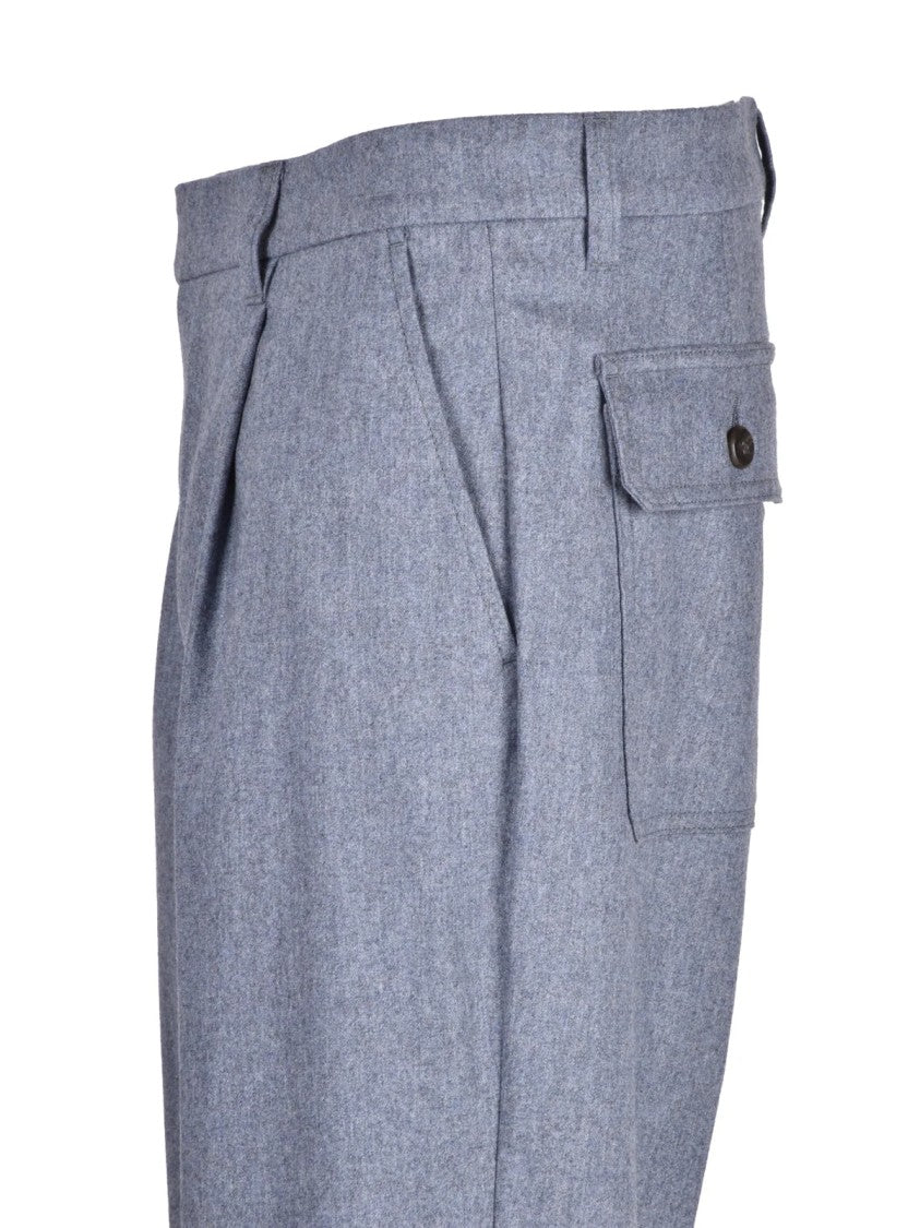 Eleventy Grey Wool-Blend Stretch Classic Formal Pants