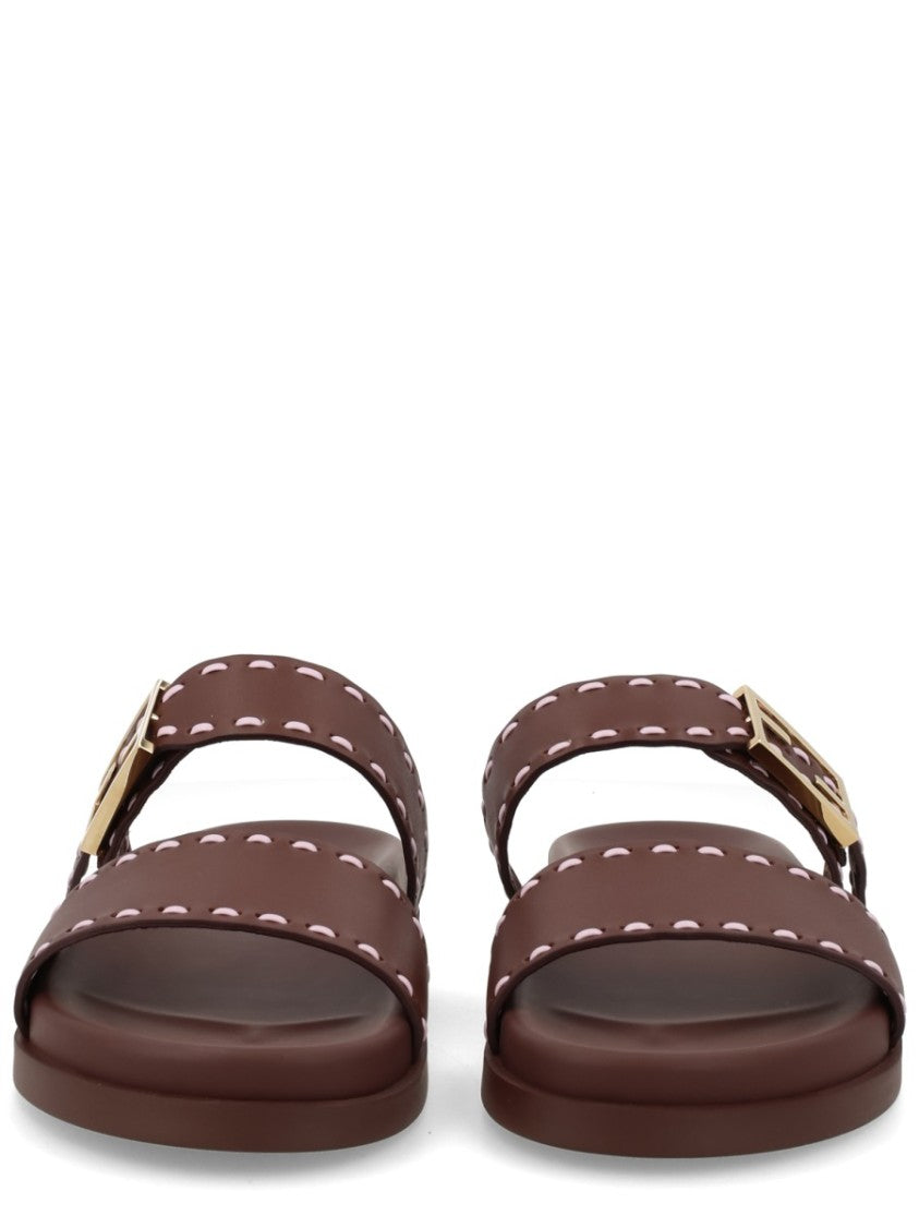 Fendi Fendi Feel Buckled Calf Leather Sandals