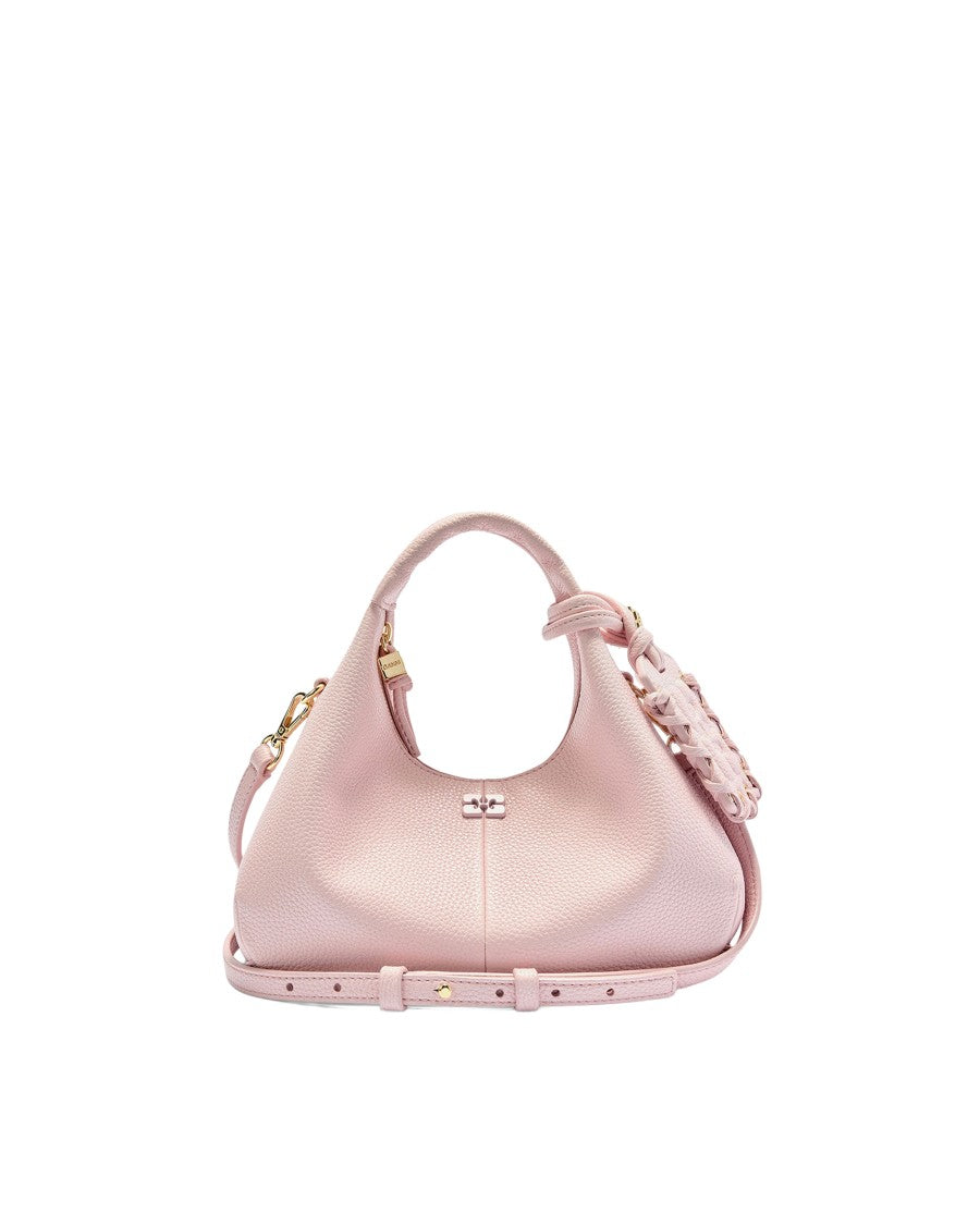 Ganni Chalk Pink Mini Hobo Bag