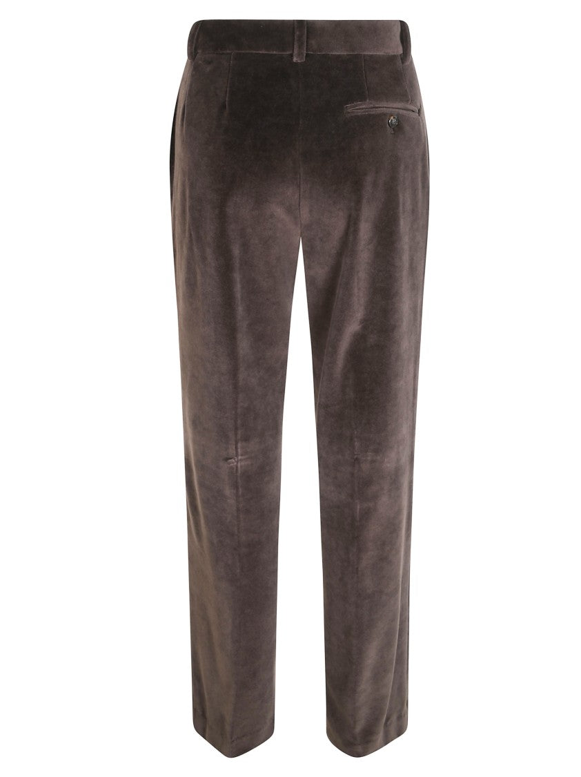 Circolo Smooth Velvet Straight-Leg Pants