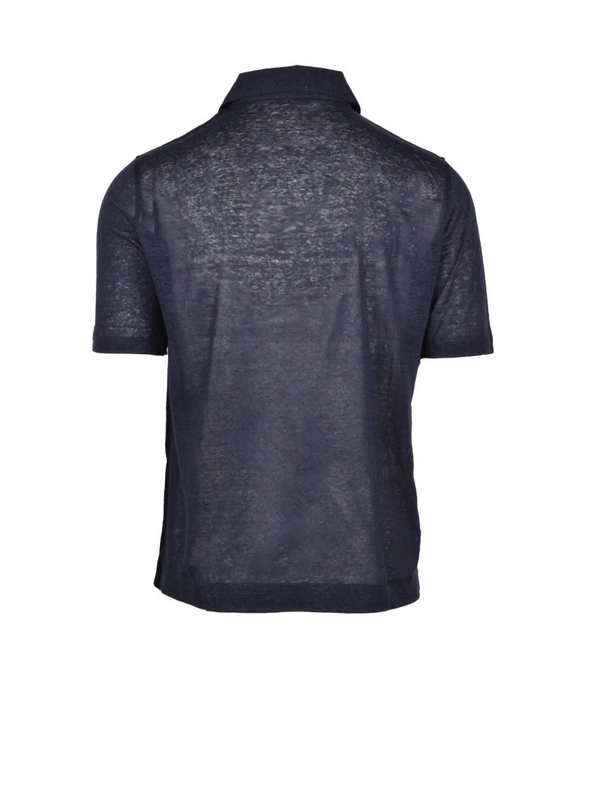 Cruciani Linen Polo Shirt - Blue